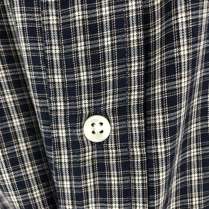 Ralph Lauren Classic Fit Long Sleeve Button Down Check Shirt Men's XL cotton navy blue type Vintage Second Hand