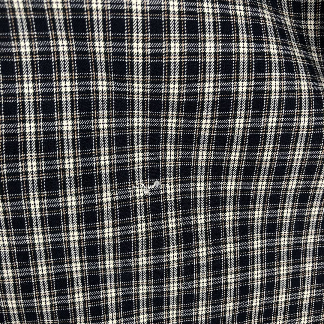 Ralph Lauren Classic Fit Long Sleeve Button Down Check Shirt Men's XL cotton navy blue type Vintage Second Hand