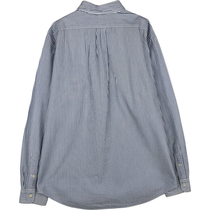 Ralph Lauren CLASSIC FIT Seersucker Long-Sleeve Button-Down Striped Shirt, Men's Size XL (approx.) cotton white type Vintage Second Hand