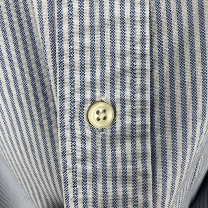 Ralph Lauren THE BIG OXFORD Long-Sleeve Button-Down Striped Shirt, Men's Size L (approx.) cotton white type Vintage Second Hand