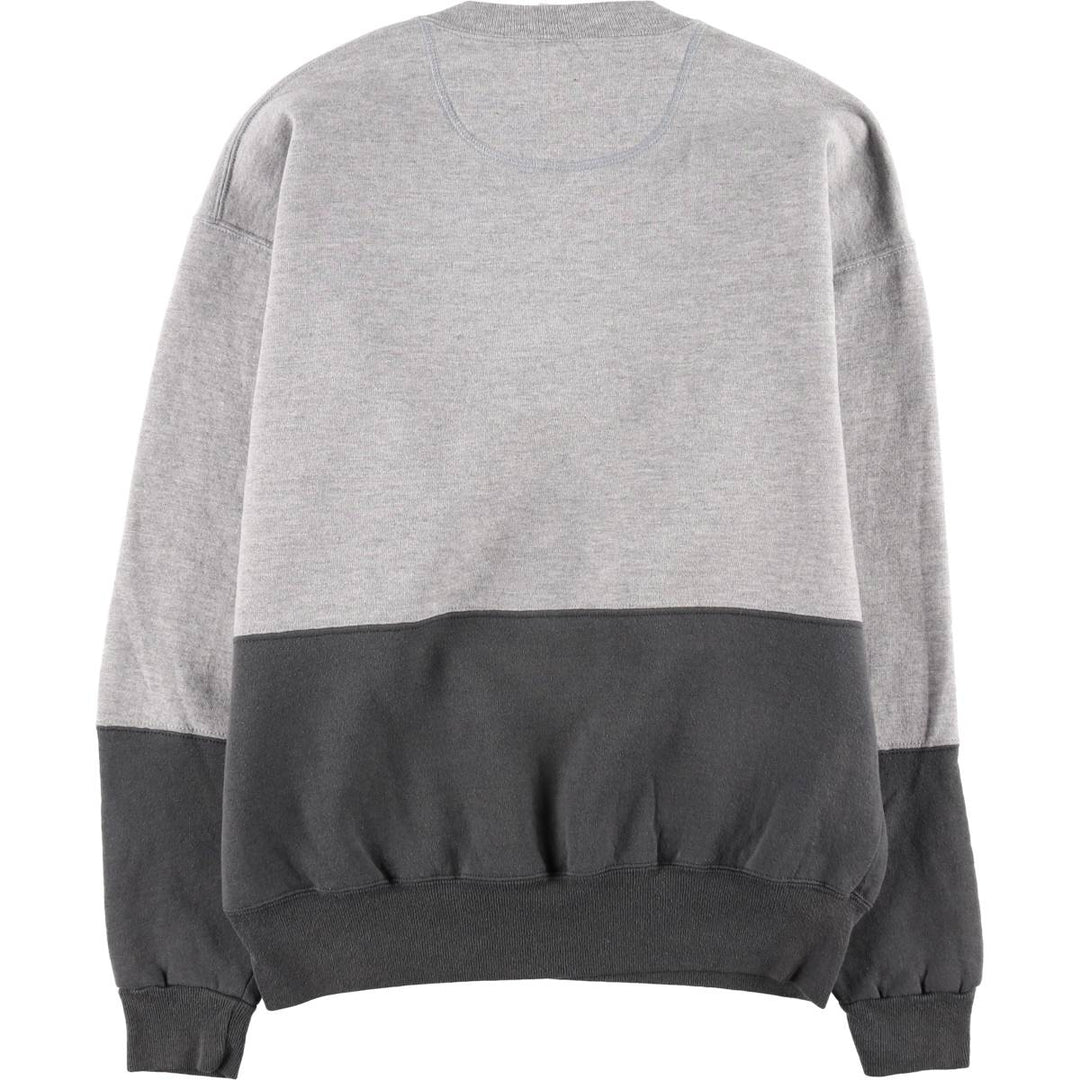 90'S Russell Two-Tone Plain Blank Sweatshirt, Made in USA, Men's Size L (Equivalent), Vintage polyester gray type Vintage Second Hand