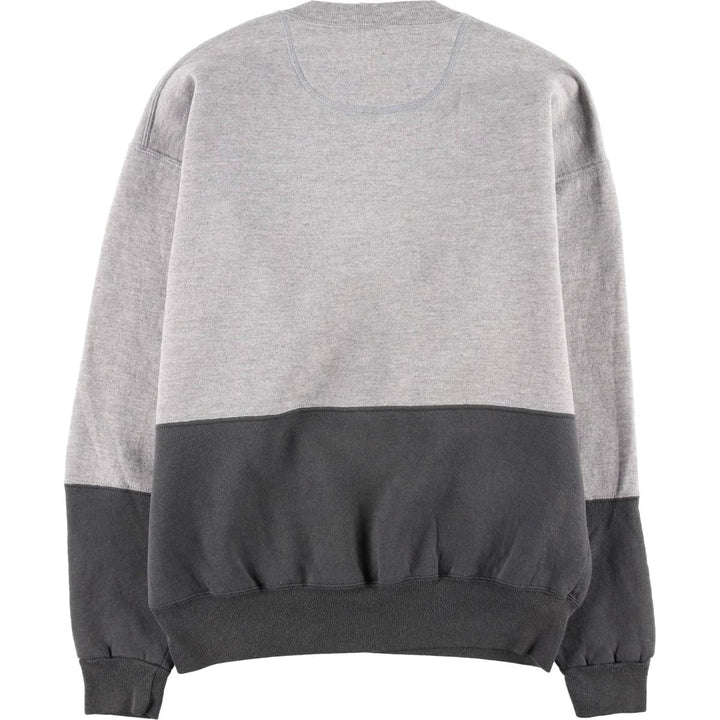90'S Russell Two-Tone Plain Blank Sweatshirt, Made in USA, Men's Size L (Equivalent), Vintage polyester gray type Vintage Second Hand
