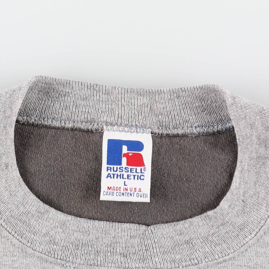 90'S Russell Two-Tone Plain Blank Sweatshirt, Made in USA, Men's Size L (Equivalent), Vintage polyester gray type Vintage Second Hand