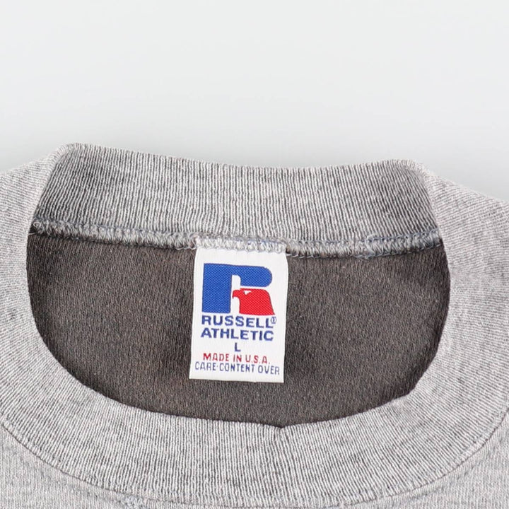 90'S Russell Two-Tone Plain Blank Sweatshirt, Made in USA, Men's Size L (Equivalent), Vintage polyester gray type Vintage Second Hand