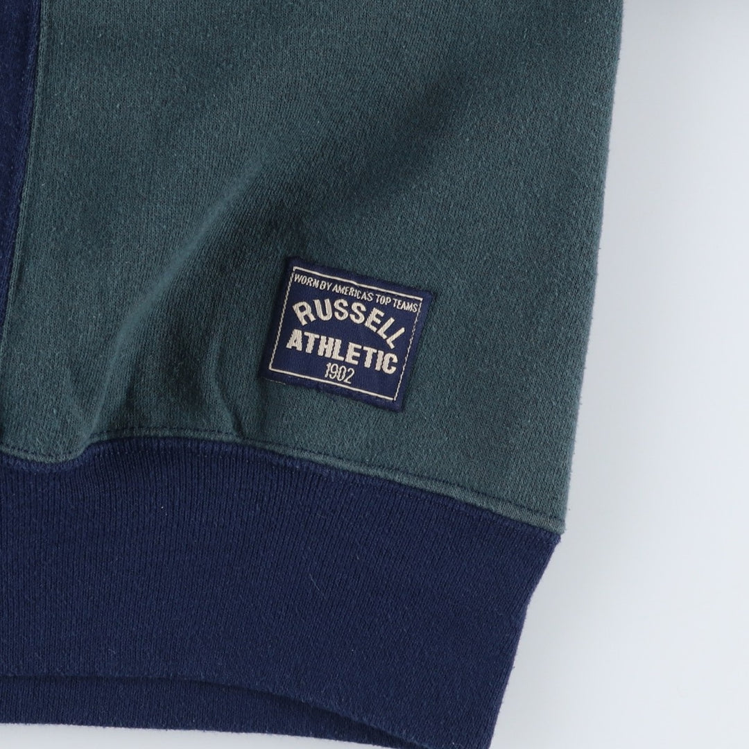 90'S Russell Two-Tone Plain Blank Sweatshirt, Made in USA, Men's Size L (Equivalent), Vintage cotton navy blue type Vintage Second Hand