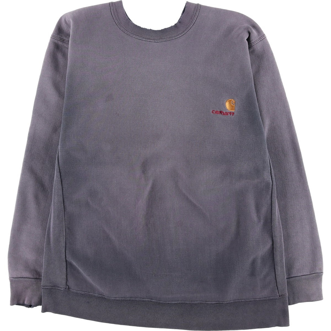 80s-90'S Carhartt Logo Sweatshirt, Men's Size L (approx.), Vintage unclear gray type Vintage Second Hand