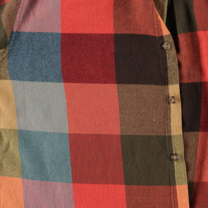90'S J.Crew Long-Sleeve Flannel Check Shirt, Men's Size M (approx.), Vintage cotton red type Vintage Second Hand