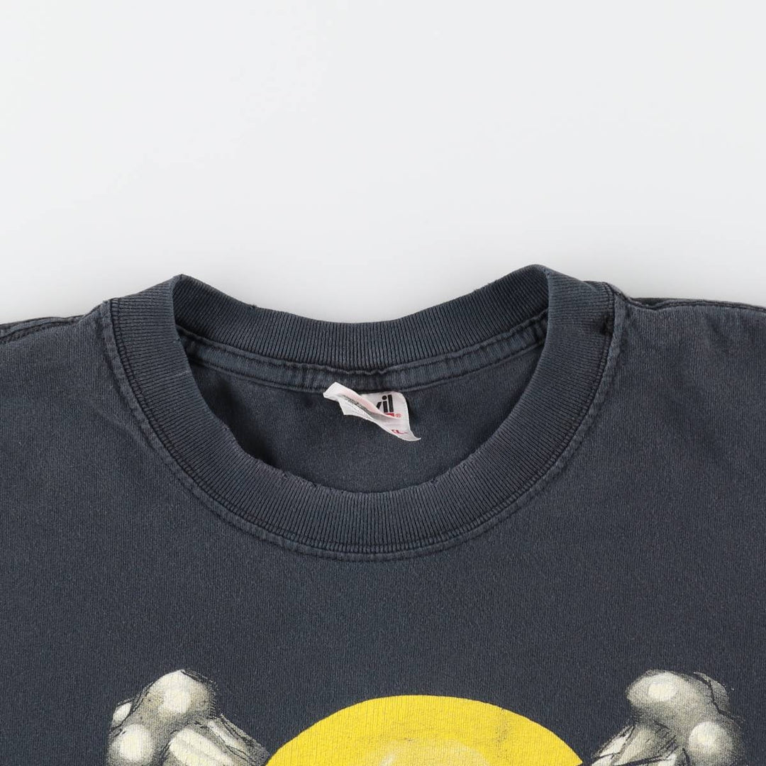 2000'S Anvil Chaos Comics Smiley Print T-Shirt (Men's Size L) cotton black type Vintage Second Hand