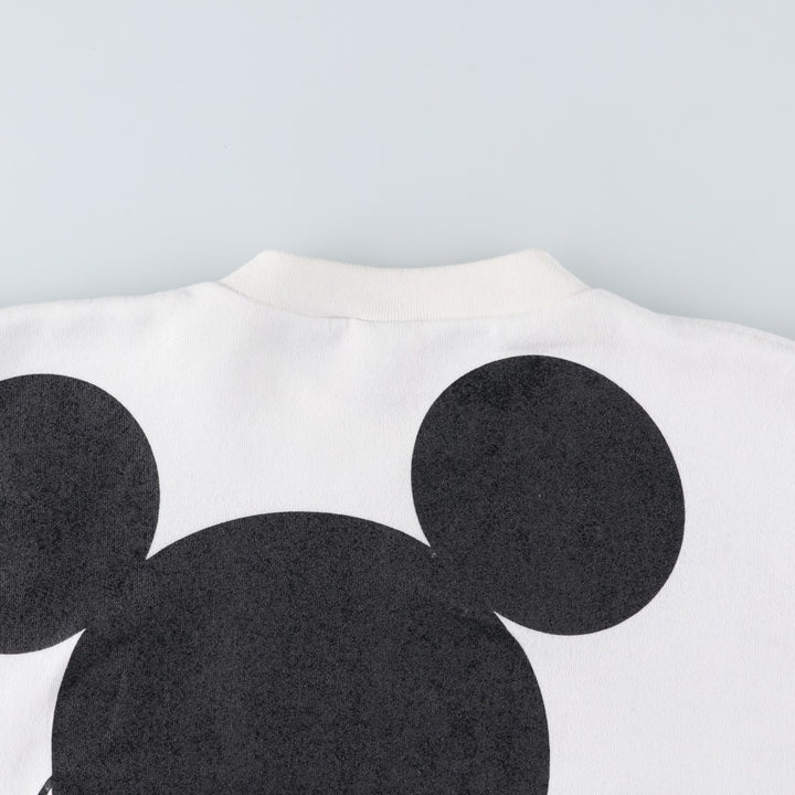 90'S Disney Mickey Mouse Large Print Character Sweatshirt, Made in USA, Men's Size L (approx.) polyester white type Vintage Second Hand