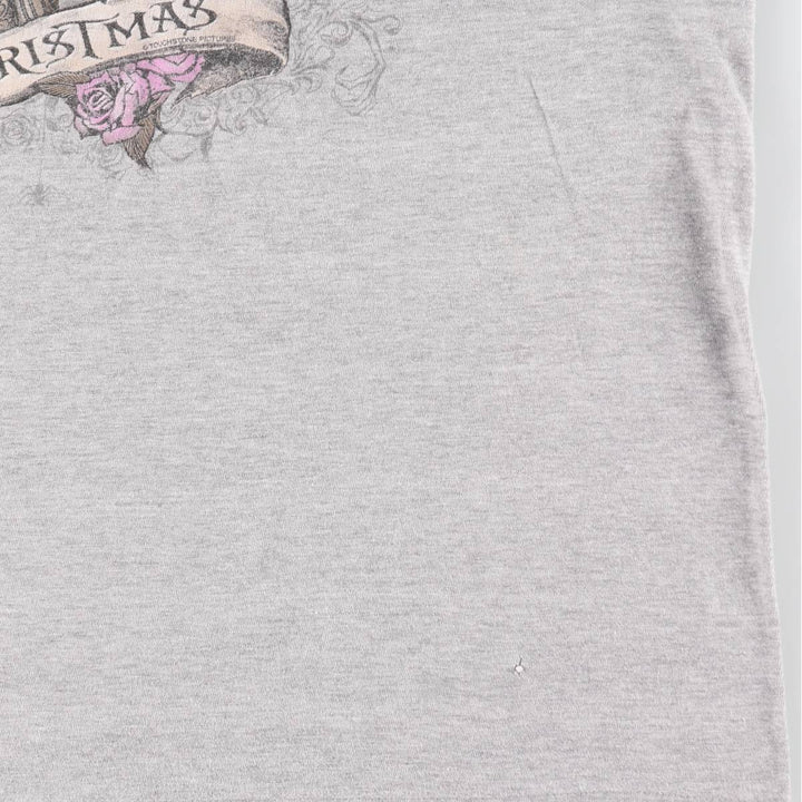 Disney Store Nightmare Before Christmas Skull Pattern Character Print Long-Sleeve T-Shirt (Men's Size L) cotton gray type Vintage Second Hand