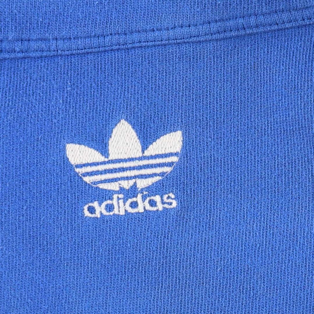 80s-90'S Adidas Trefoil Logo Crazy Pattern Long-Sleeve Rugby Shirt, Men's Size L (Equivalent), Vintage cotton blue type Vintage Second Hand