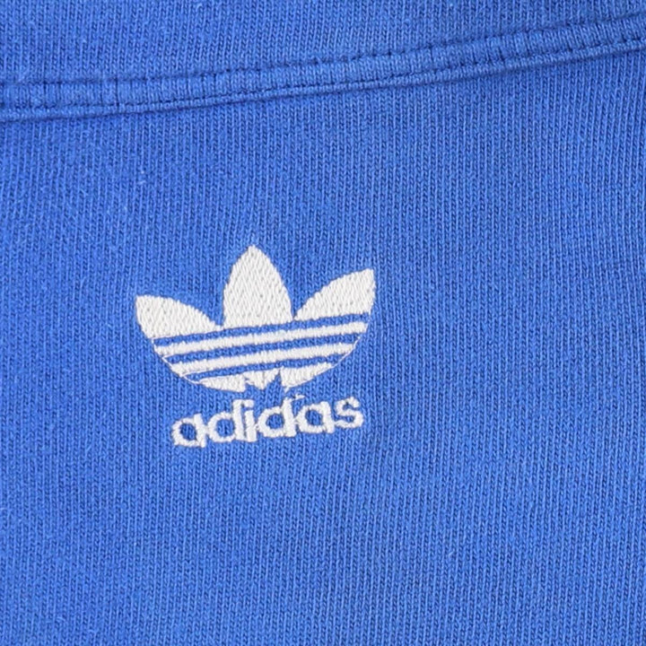 80s-90'S Adidas Trefoil Logo Crazy Pattern Long-Sleeve Rugby Shirt, Men's Size L (Equivalent), Vintage cotton blue type Vintage Second Hand