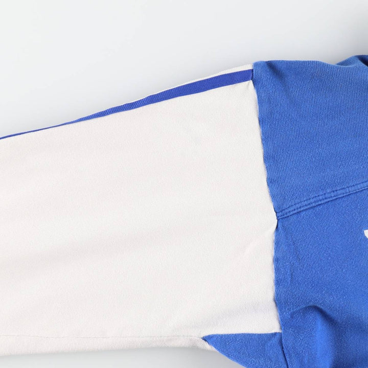 80s-90'S Adidas Trefoil Logo Crazy Pattern Long-Sleeve Rugby Shirt, Men's Size L (Equivalent), Vintage cotton blue type Vintage Second Hand