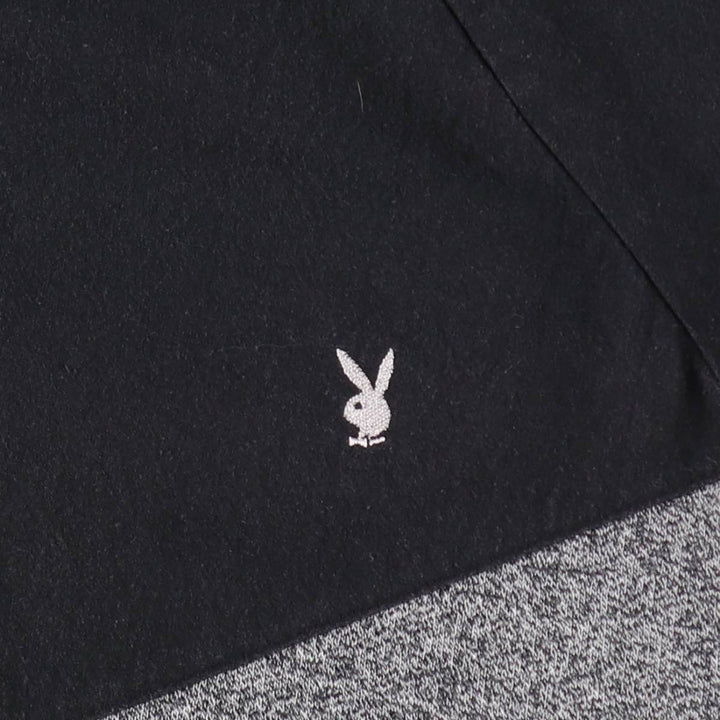 Playboy long-sleeved polo shirt with color blocking, men's size L equivalent. polyester black type Vintage Second Hand