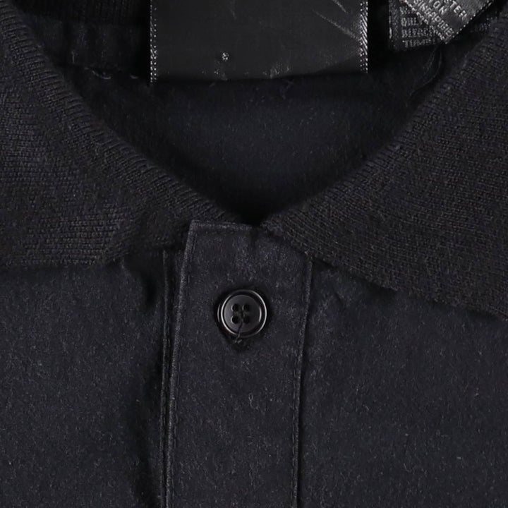 Playboy long-sleeved polo shirt with color blocking, men's size L equivalent. polyester black type Vintage Second Hand