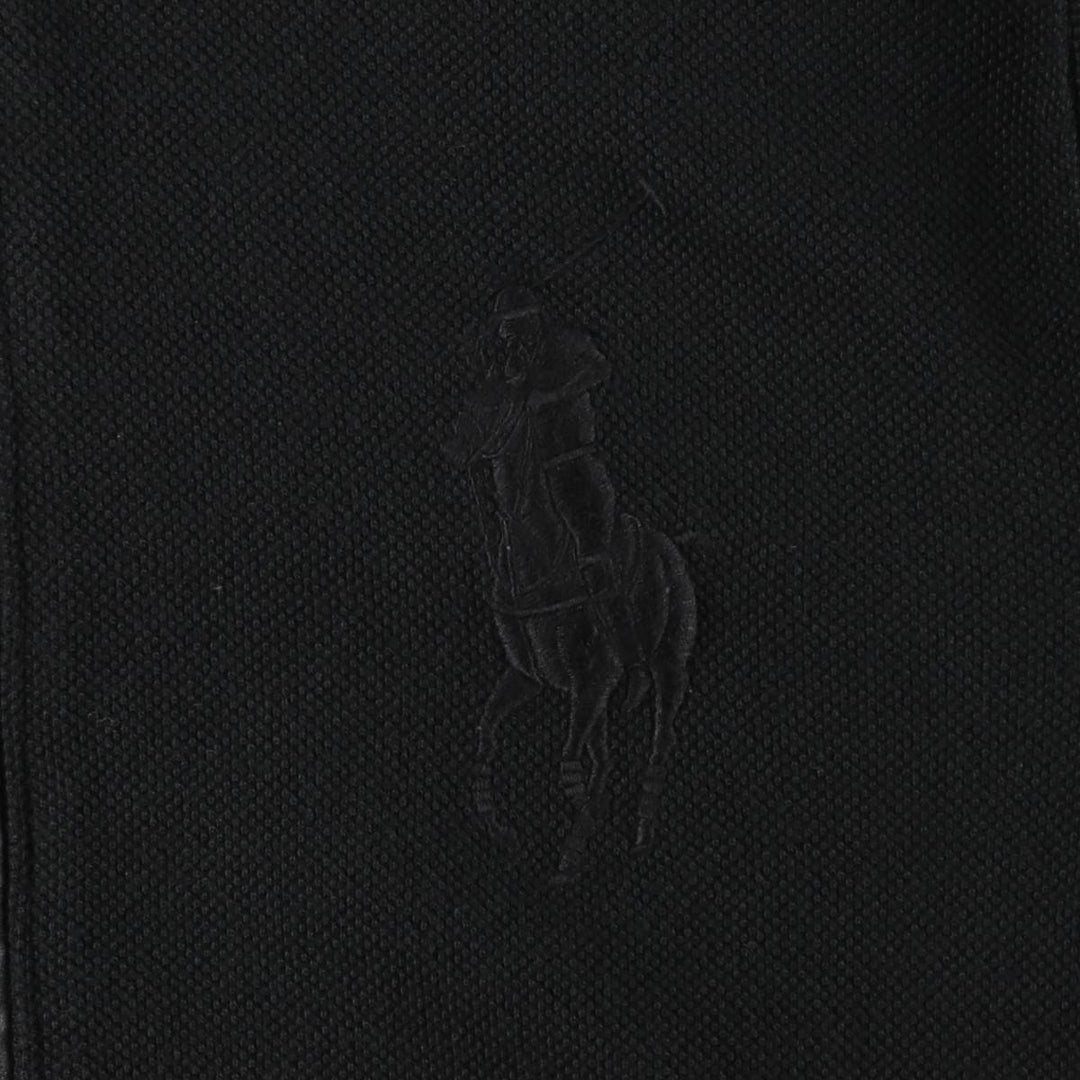 Ralph Lauren POLO by Ralph Lauren Piqué Big Pony Full-Zip Sweatshirt (Men's Size M) cotton black type Vintage Second Hand
