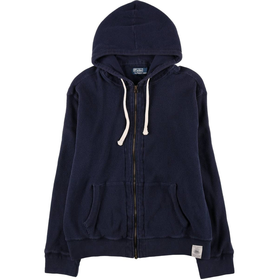 Ralph Lauren POLO by Ralph Lauren Thermal Sweat Full-Zip Hoodie, Men's XL cotton navy blue type Vintage Second Hand