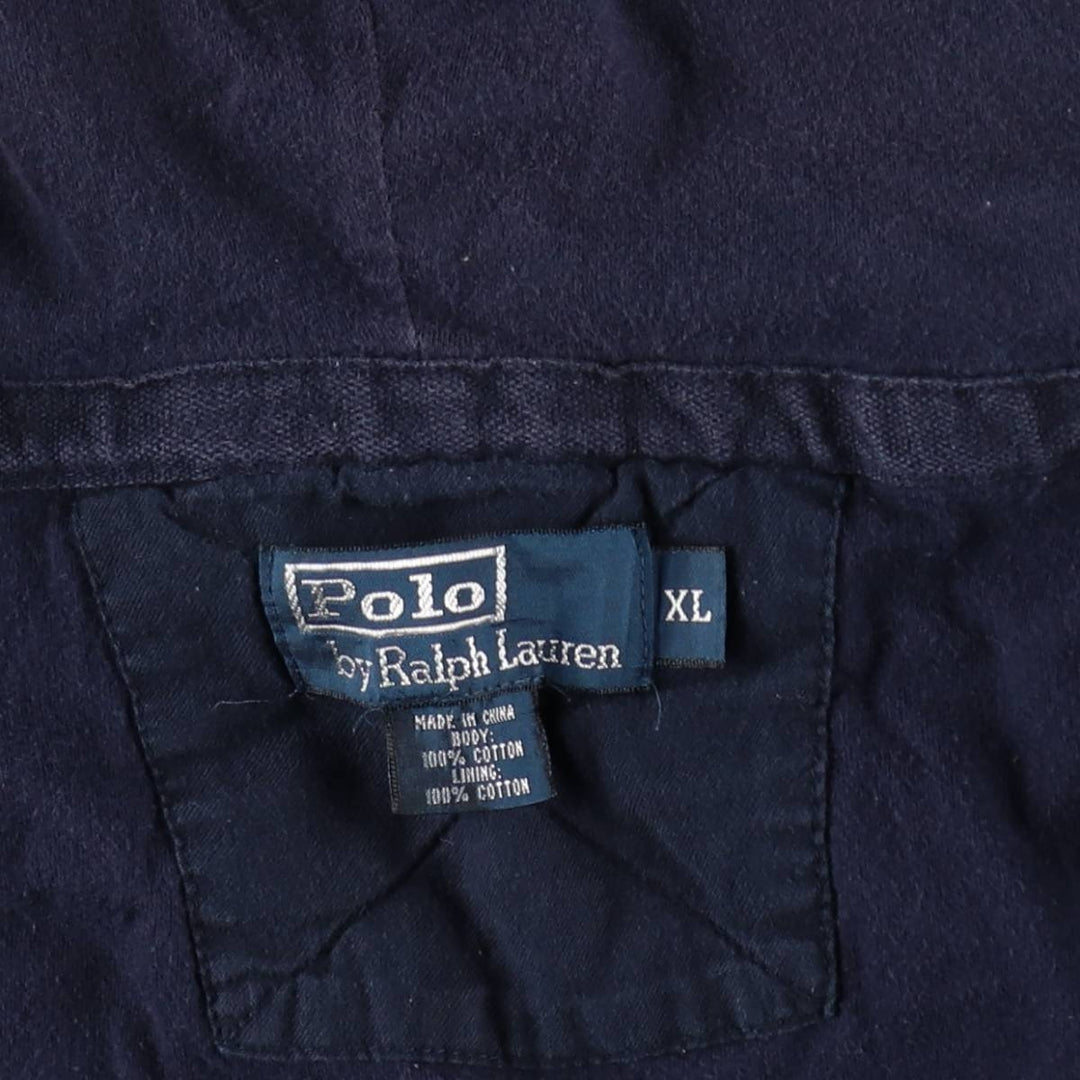 Ralph Lauren POLO by Ralph Lauren Thermal Sweat Full-Zip Hoodie, Men's XL cotton navy blue type Vintage Second Hand