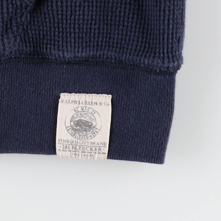 Ralph Lauren POLO by Ralph Lauren Thermal Sweat Full-Zip Hoodie, Men's XL cotton navy blue type Vintage Second Hand