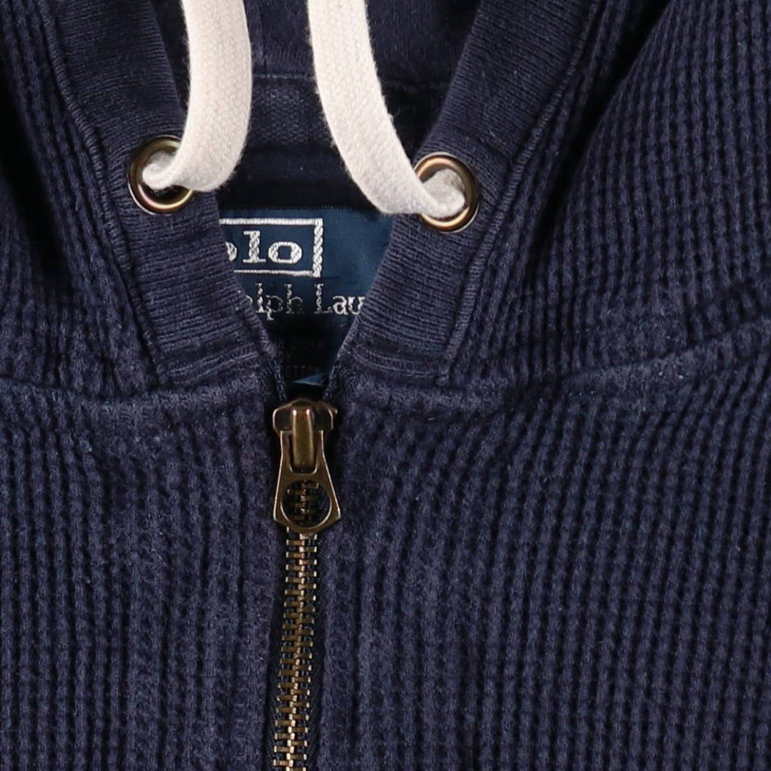 Ralph Lauren POLO by Ralph Lauren Thermal Sweat Full-Zip Hoodie, Men's XL cotton navy blue type Vintage Second Hand