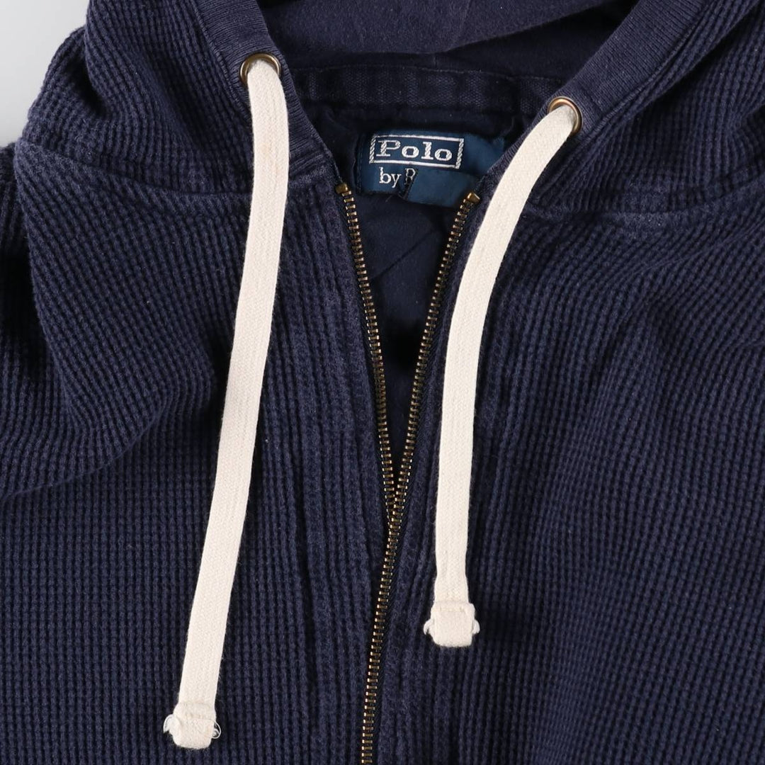 Ralph Lauren POLO by Ralph Lauren Thermal Sweat Full-Zip Hoodie, Men's XL cotton navy blue type Vintage Second Hand