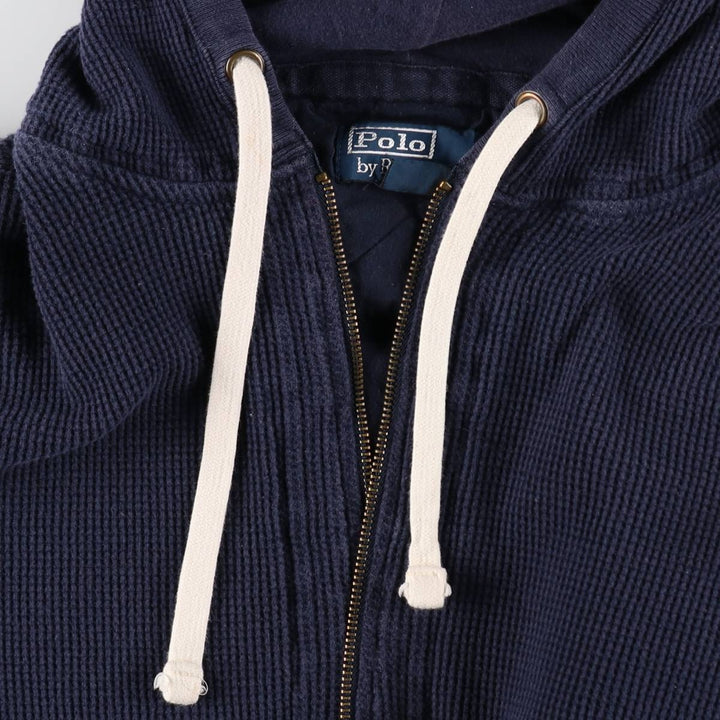 Ralph Lauren POLO by Ralph Lauren Thermal Sweat Full-Zip Hoodie, Men's XL cotton navy blue type Vintage Second Hand