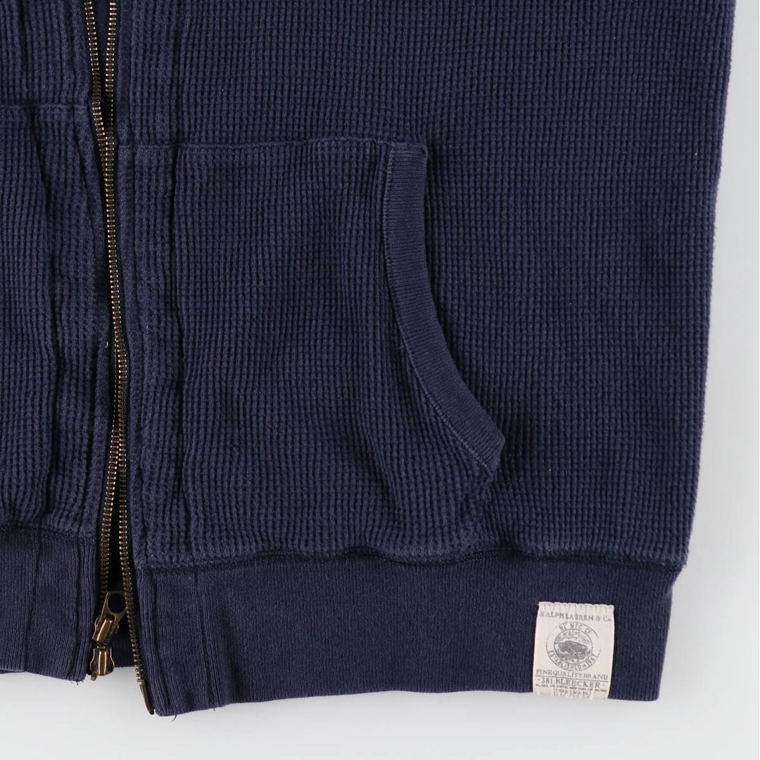 Ralph Lauren POLO by Ralph Lauren Thermal Sweat Full-Zip Hoodie, Men's XL cotton navy blue type Vintage Second Hand
