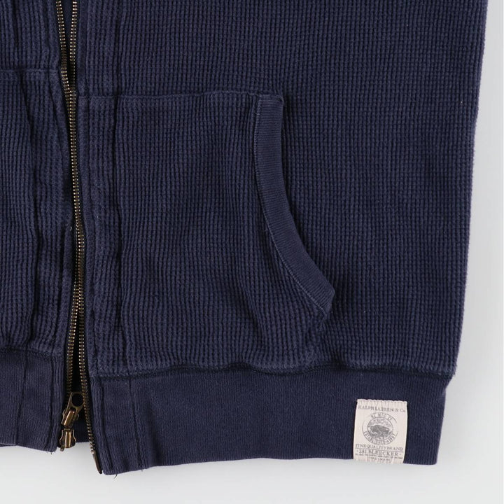 Ralph Lauren POLO by Ralph Lauren Thermal Sweat Full-Zip Hoodie, Men's XL cotton navy blue type Vintage Second Hand