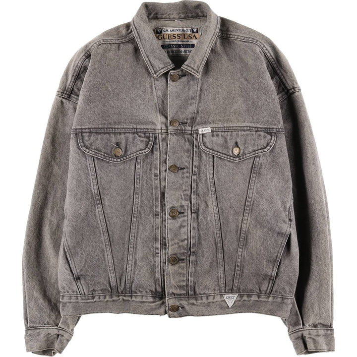 90'S Guess BY GEORGES MARCIANO denim jacket, made in the USA, men's size L, vintage cotton gray type Vintage Second Hand