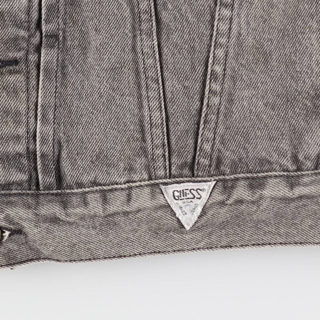90'S Guess BY GEORGES MARCIANO denim jacket, made in the USA, men's size L, vintage cotton gray type Vintage Second Hand