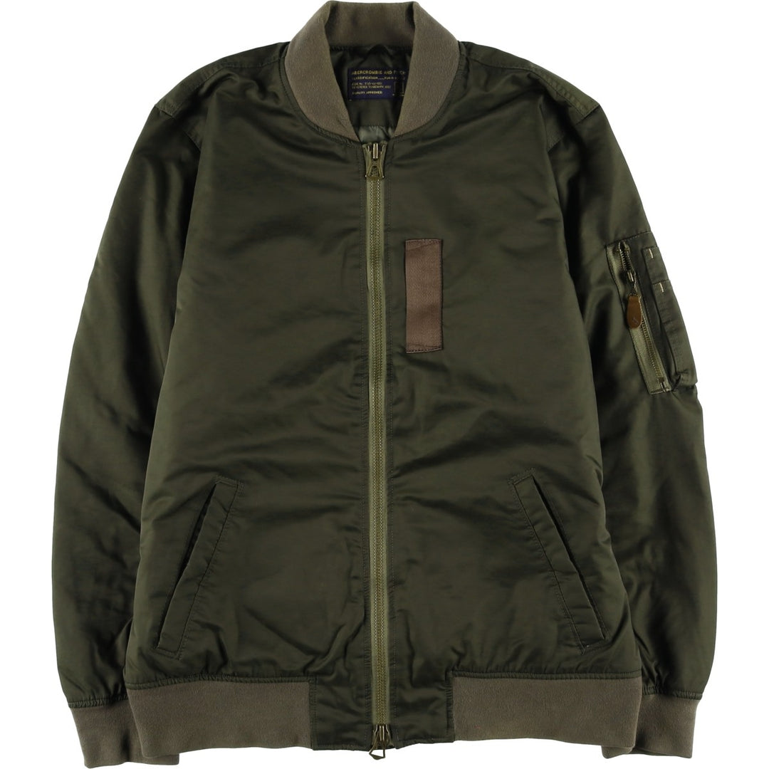 Abercrombie and Fitch MA-1 type padded military flight jacket, men's size XL. polyester Khaki type Vintage Second Hand
