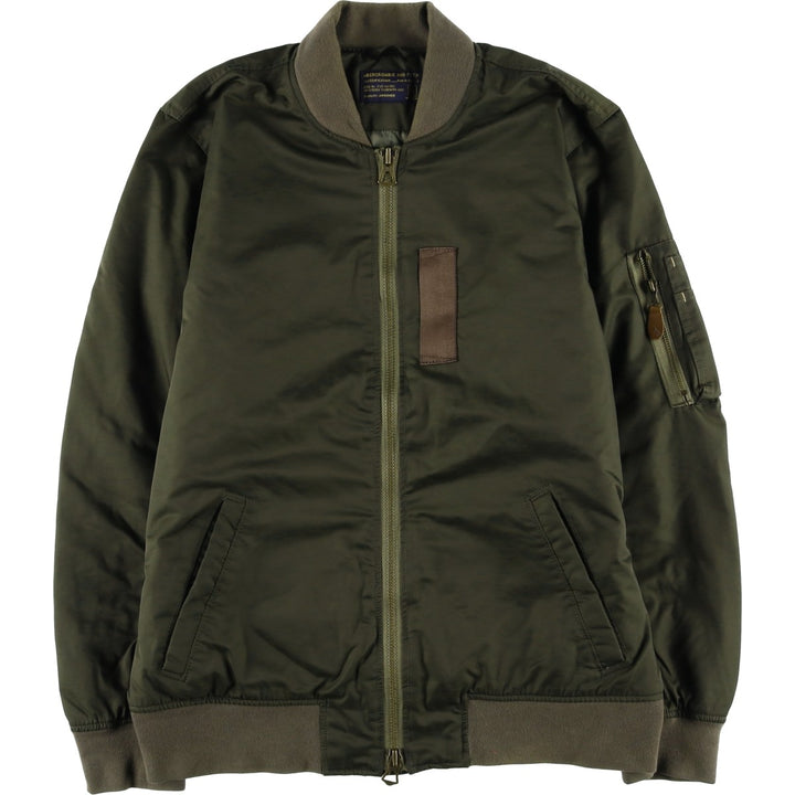Abercrombie and Fitch MA-1 type padded military flight jacket, men's size XL. polyester Khaki type Vintage Second Hand