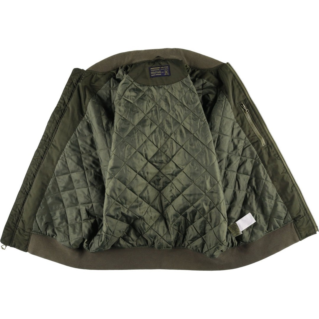 Abercrombie and Fitch MA-1 type padded military flight jacket, men's size XL. polyester Khaki type Vintage Second Hand