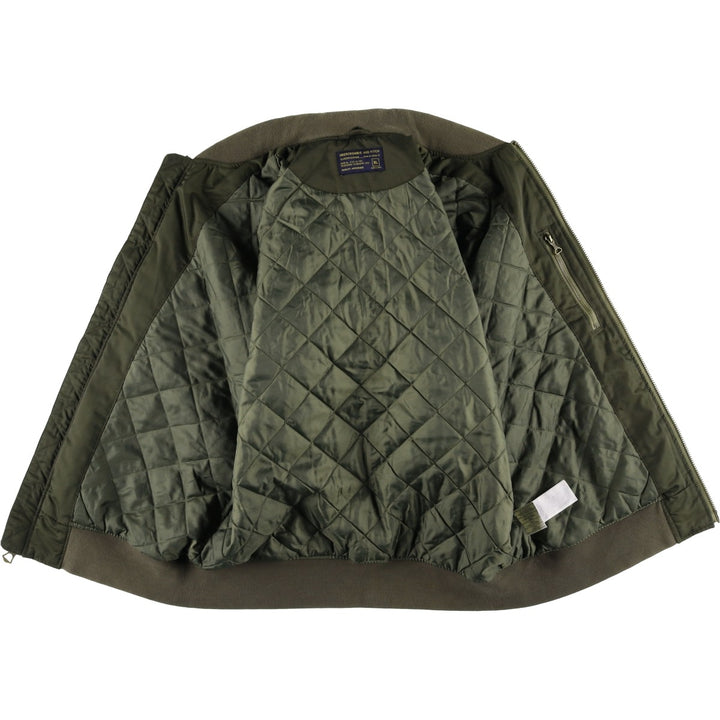 Abercrombie and Fitch MA-1 type padded military flight jacket, men's size XL. polyester Khaki type Vintage Second Hand
