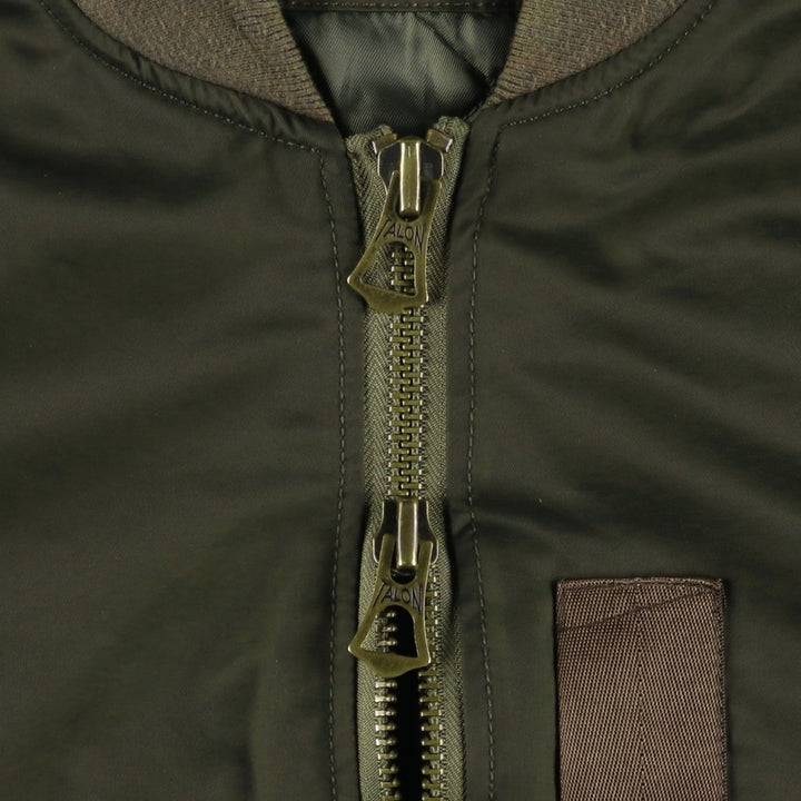 Abercrombie and Fitch MA-1 type padded military flight jacket, men's size XL. polyester Khaki type Vintage Second Hand