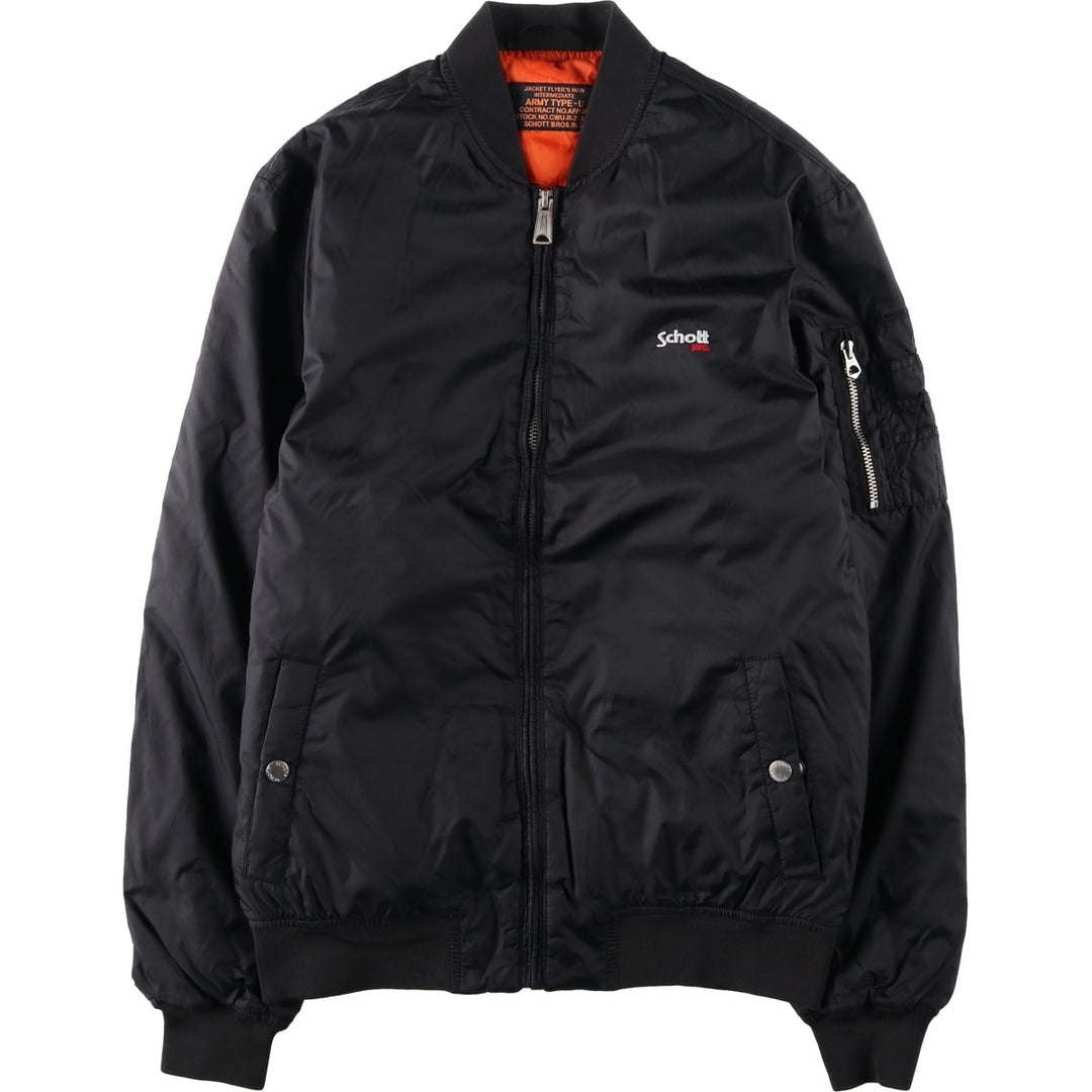 Civilian SCHOTT CWU-R Type Padded Military Flight Jacket, Men's Size Small Nylon black type Vintage Second Hand