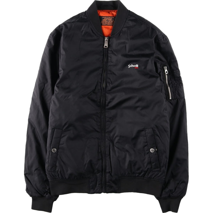 Civilian SCHOTT CWU-R Type Padded Military Flight Jacket, Men's Size Small Nylon black type Vintage Second Hand