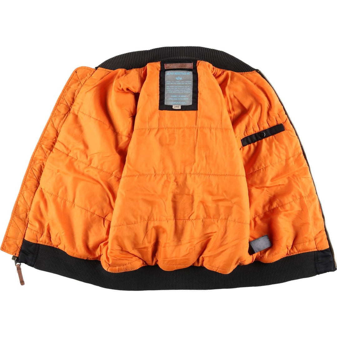 Alpha Industries (ALPHA) Insulated Military Flight Jacket, Women's Size L (Civilian Item) Nylon black type Vintage Second Hand