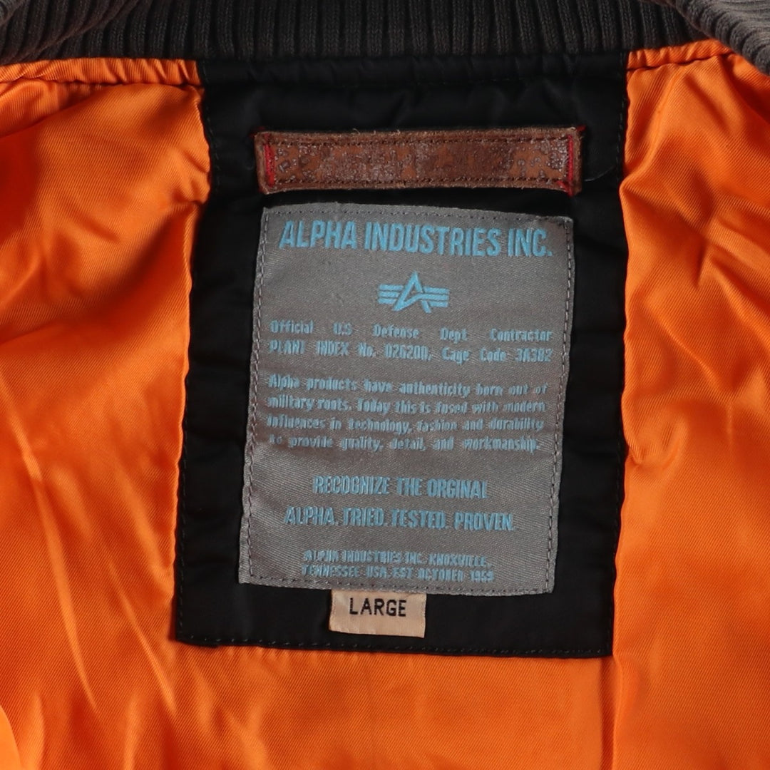 Alpha Industries (ALPHA) Insulated Military Flight Jacket, Women's Size L (Civilian Item) Nylon black type Vintage Second Hand
