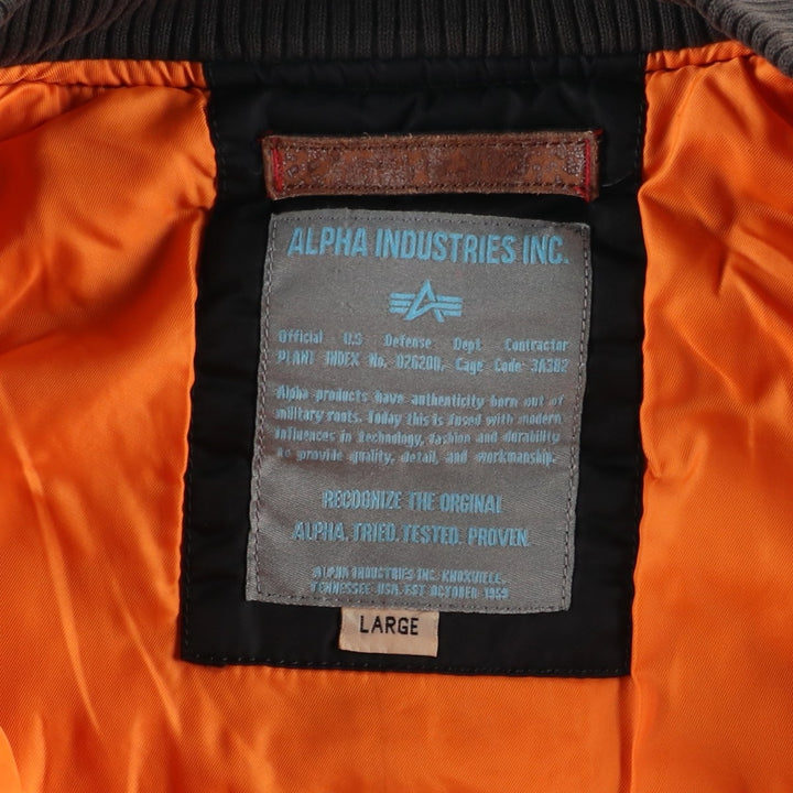 Alpha Industries (ALPHA) Insulated Military Flight Jacket, Women's Size L (Civilian Item) Nylon black type Vintage Second Hand