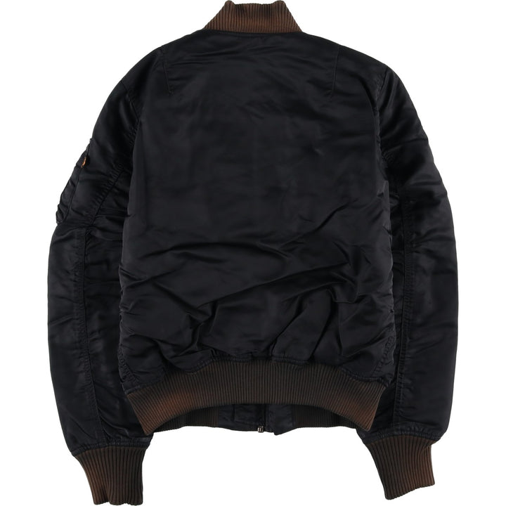 Civilian Alpha MA-1 style padded military flight jacket, men's size small Nylon black type Vintage Second Hand