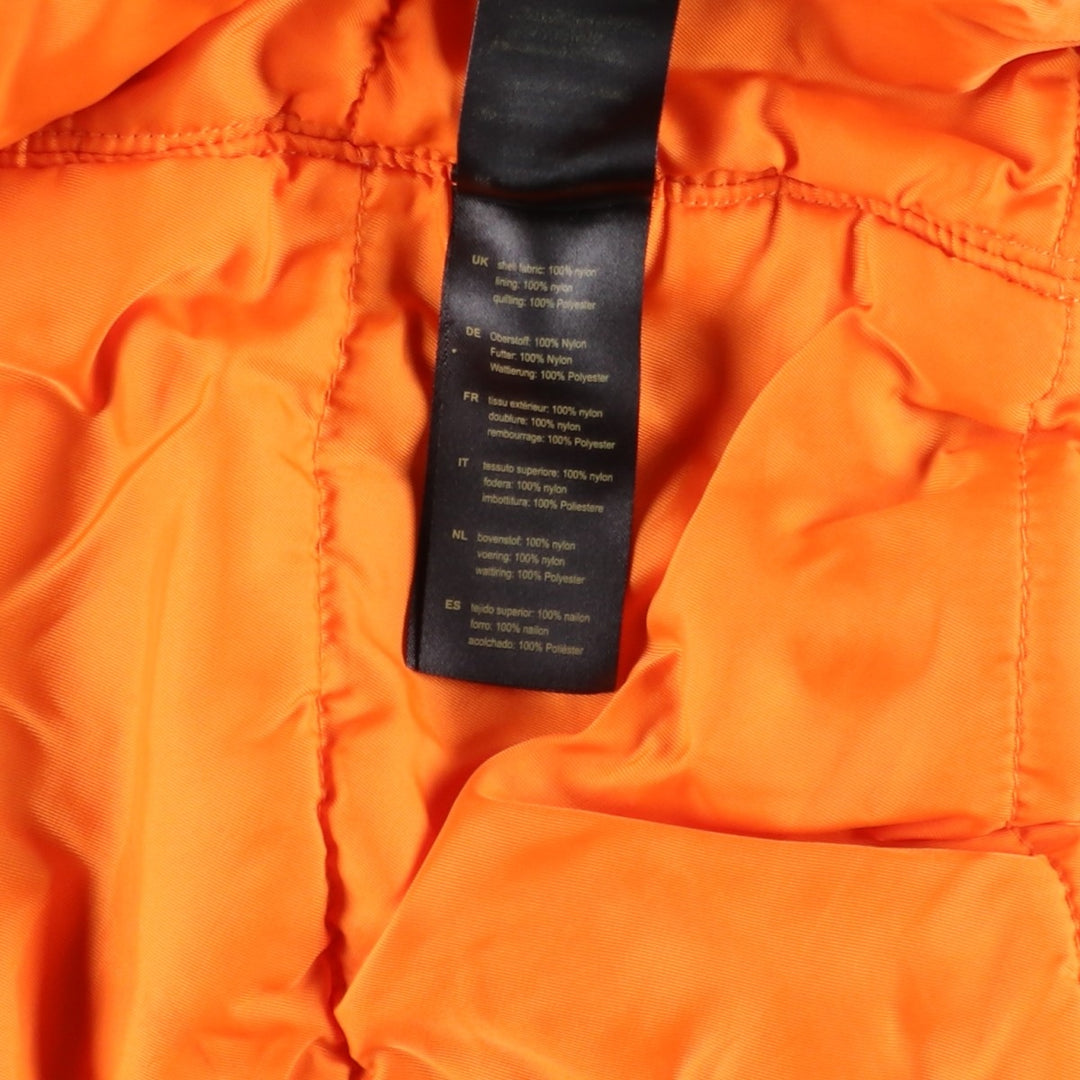 Civilian Alpha MA-1 style padded military flight jacket, men's size small Nylon black type Vintage Second Hand