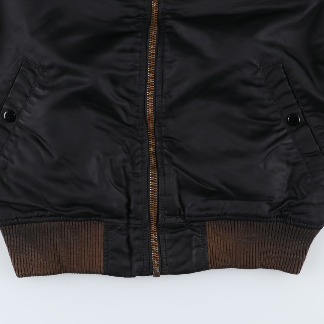 Civilian Alpha MA-1 style padded military flight jacket, men's size small Nylon black type Vintage Second Hand