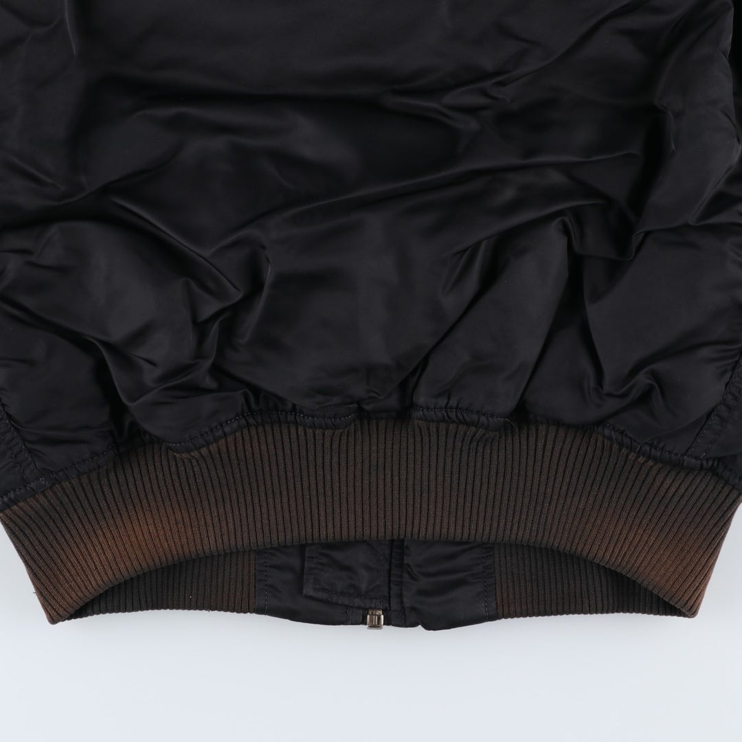 Civilian Alpha MA-1 style padded military flight jacket, men's size small Nylon black type Vintage Second Hand