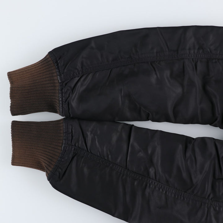 Civilian Alpha MA-1 style padded military flight jacket, men's size small Nylon black type Vintage Second Hand