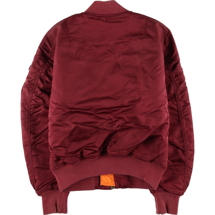 Civilian Alpha MA-1 style padded military flight jacket, men's size small Nylon burgundy type Vintage Second Hand