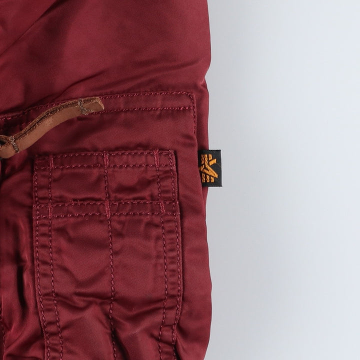 Civilian Alpha MA-1 style padded military flight jacket, men's size small Nylon burgundy type Vintage Second Hand