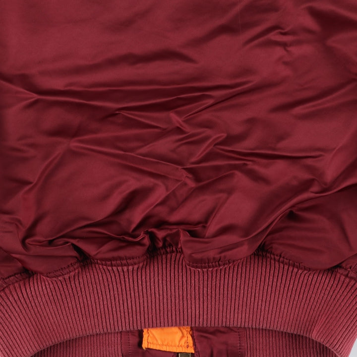 Civilian Alpha MA-1 style padded military flight jacket, men's size small Nylon burgundy type Vintage Second Hand