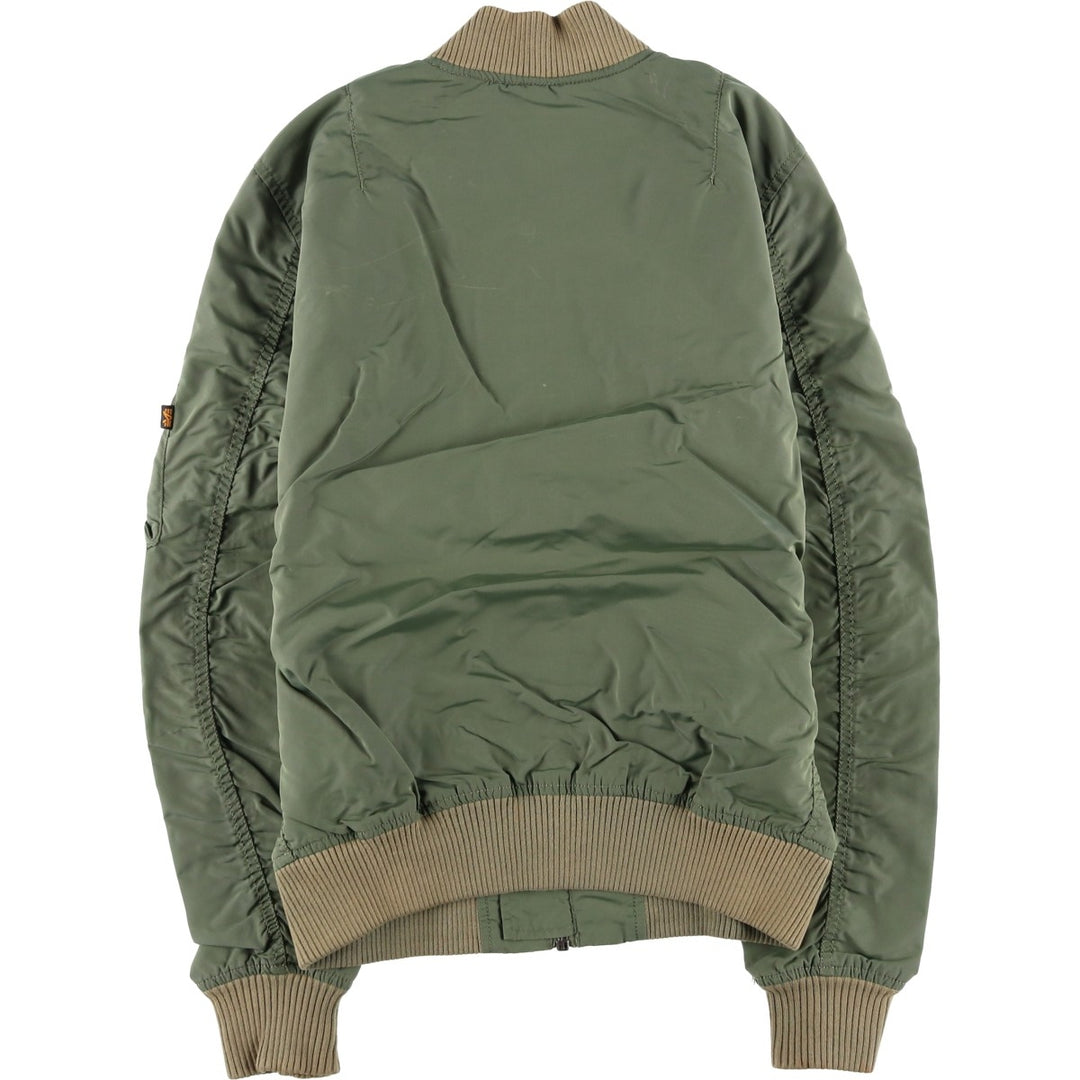 Civilian Alpha MA-1 Military Flight Jacket, Men's Size Small Nylon Khaki type Vintage Second Hand
