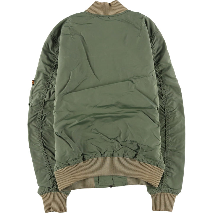Civilian Alpha MA-1 Military Flight Jacket, Men's Size Small Nylon Khaki type Vintage Second Hand